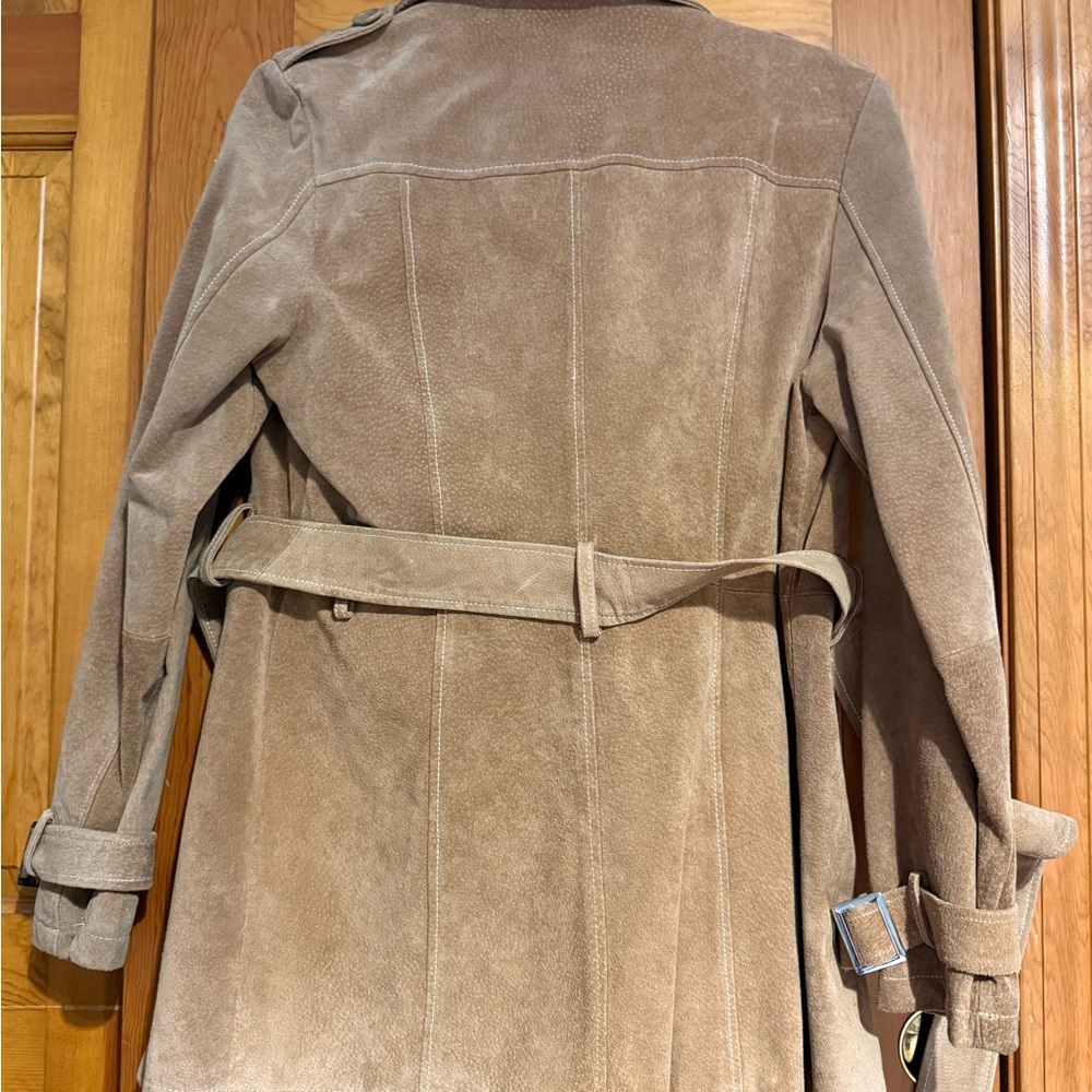 Wilson Leather Tan Suede Double-Breasted Belted Coat - Picture 5 of 5